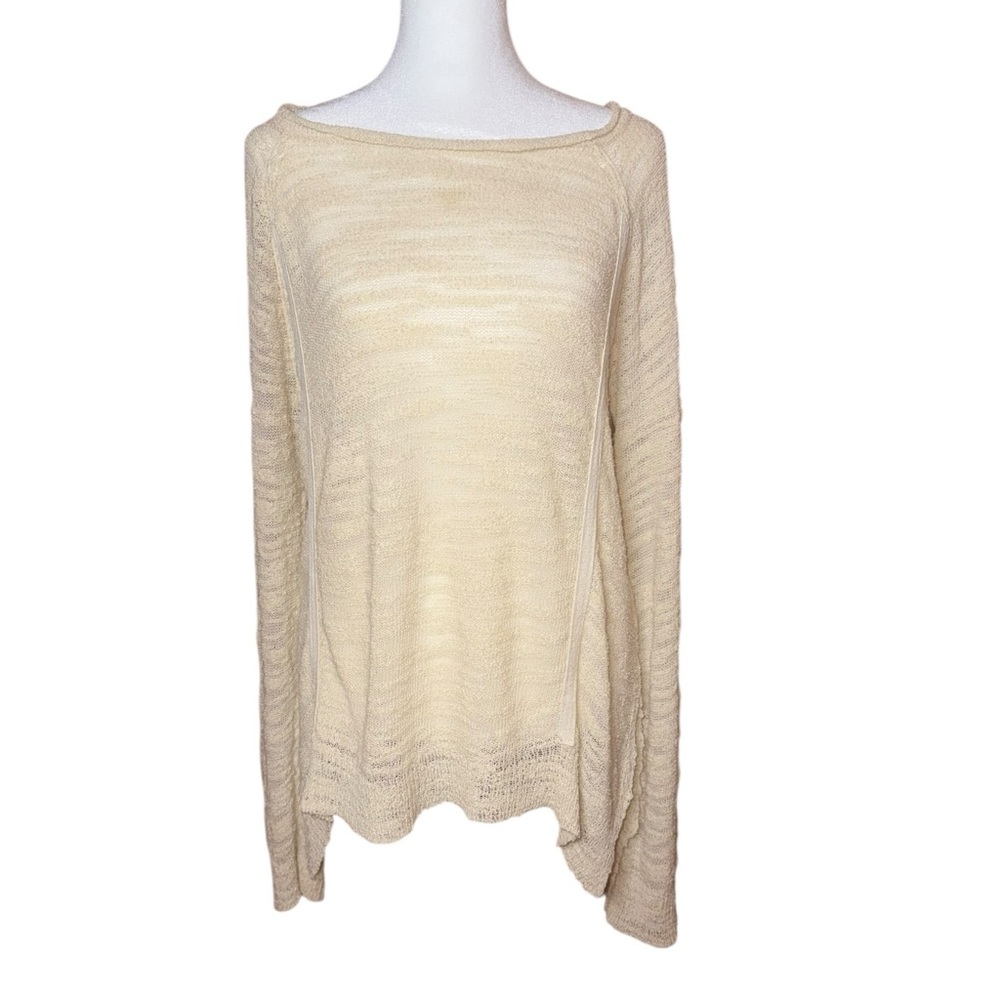 5️⃣Mystree Cream Loose Fit Boho Knit Neutral Cozy Sweater S